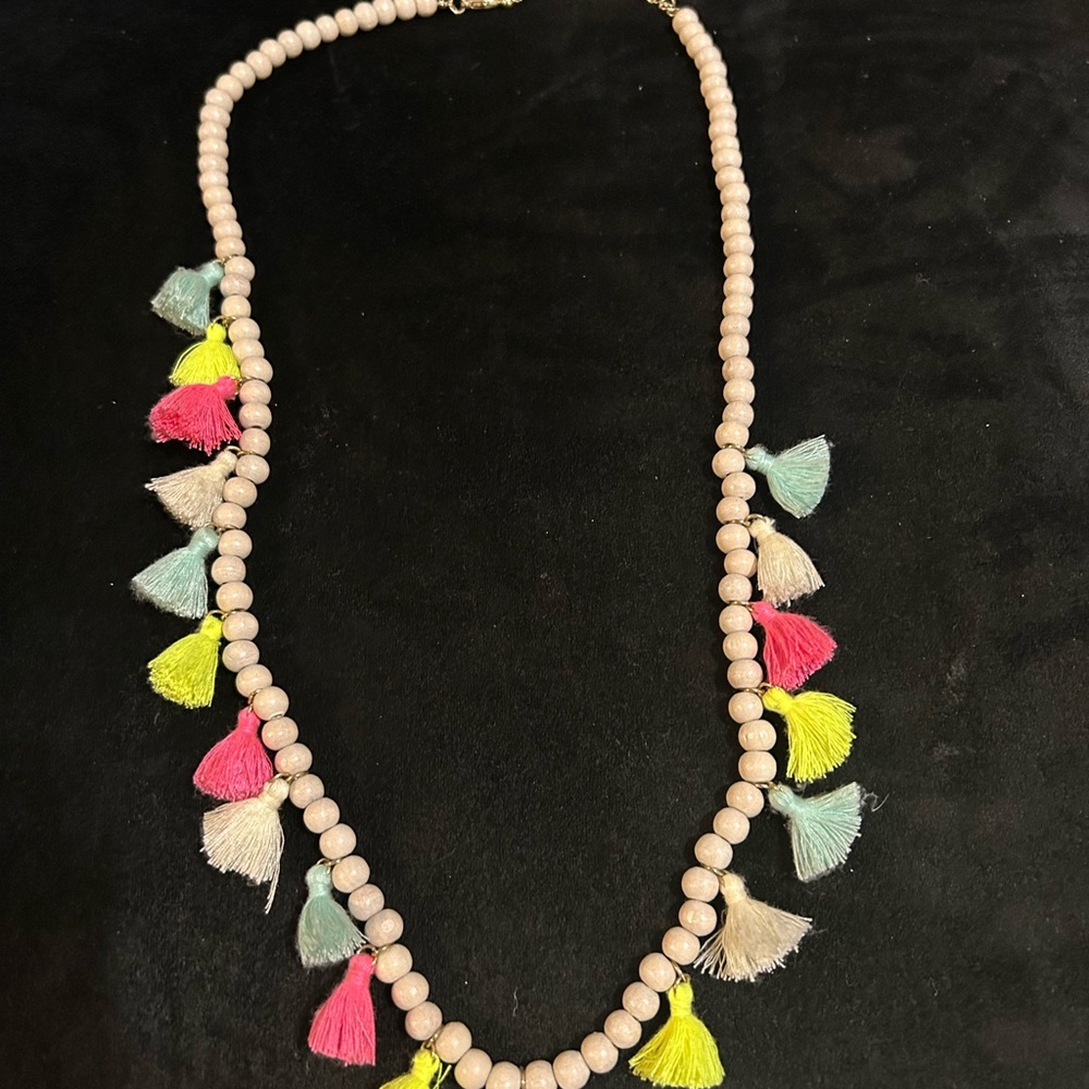 ANTHROPOLOGIE Colorful Tassel Beaded Necklace